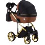 Коляска 2 в 1 Adamex Luciano Polar (Gold) Y800 коричневий (шкіра) - чорний