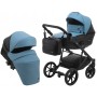 Коляска 2 в 1 Bair Kiwi шкіра 100% BK-7/15 блакитний-Чорний