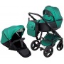 Коляска 2 в 1 Bair Mirello Plus шкіра 100% MP-35 зелений перламутр - чорний