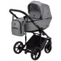 Коляска 2 в 1 Adamex Amelia шкіра 100% SM3 сірий перламутр