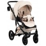 Коляска 2 в 1 Bair Star (Cooper) кожа 100% 15C бежевый - черная люлька
