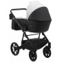 Коляска 2 в 1 Bair Kiwi шкіра 100% BK-51/15 білий-чорний