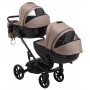 Коляска 2 в 1 для двойни Bair Next DUO Soft 03 темный капучино