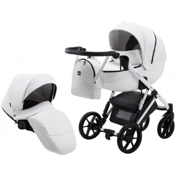 Коляска 2 в 1 Bair Next White кожа 100% 65 белый