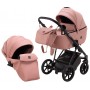 Коляска 2 в 1 Bair Infinity кожа 100% BI-2202-AMO pink powder (розовый пудра)