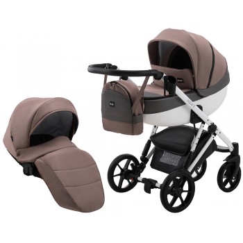 Коляска 2 в 1 Bair Next White Soft 52 капучино