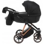 Коляска 2 в 1 Adamex Belissa Special Edidion (Pink Gold) PS-571 Чорний-Чорна шкіра (перфорація)