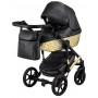 Коляска 2 в 1 Bair Star (Gold) шкіра 100% 28G чорний - золота колиска