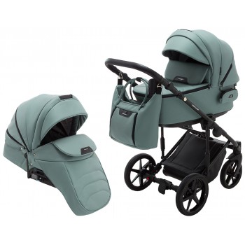 Коляска 2 в 1 Adamex Porto Light ECO кожа 100% SA-20 нефрит