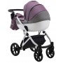 Коляска 2 в 1 Bair Next White кожа 100% 62 светло-сиреневый