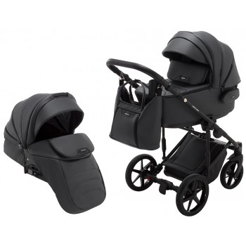 Коляска 2 в 1 Adamex Porto Light ECO кожа 100% SA-5 графит