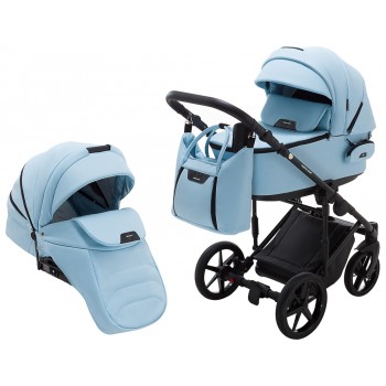 Коляска 2 в 1 Adamex Porto Light ECO кожа 100% SA-17 голубой