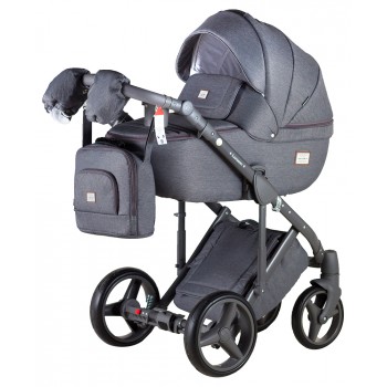 Коляска 2 в 1 Adamex Luciano jeans Q2 сірий (сіра рама)