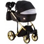 Коляска 2 в 1 Adamex Luciano Polar (Gold) Q85 Чорний - Чорна шкіра (видавлена точка)