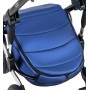Коляска 2 в 1 Bair Star White (Silver) шкіра 100% 38S темно-синій перламутр) - біла люлька