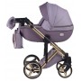 Коляска 2 в 1 Adamex Luciano Polar (Gold) Y811 сиреневый (кожа) - сиреневый