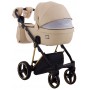 Коляска 2 в 1 Adamex Mimi Polar (Gold) шкіра 100% CR305 бежева шкіра-бежева шкіра (видавлена точка)