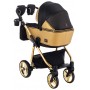 Коляска 2 в 1 Adamex Sierra Polar (Gold) SR436 черный (люрикс) - золотой кожа (перфорация)