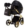 Коляска 2 в 1 Adamex Luciano Polar (Gold) Q85 Чорний - Чорна шкіра (видавлена точка)