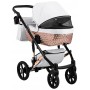 Коляска 2 в 1 Bair Star (Cooper) шкіра 100% 06C білий - мідна люлька
