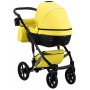 Коляска 2 в 1 Bair Star (Silver) шкіра 100% 49S жовтий - чорна люлька