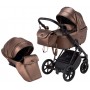 Коляска 2 в 1 Bair Infinity шкіра 100% BI-02-AMO bronze pearl (бронза перламутр)