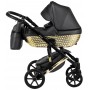 Коляска 2 в 1 Bair Star (Gold) шкіра 100% 28G чорний - золота колиска
