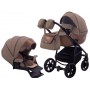 Коляска 2 в 1 Adamex Hybryd Plus BR279 капучіно шкіра (мармур) - капучіно