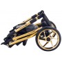 Коляска 2 в 1 Adamex Hybryd Plus Polar (Gold) Шкіра 100% У220А темно-синій перламутр