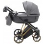 Коляска 2 в 1 Adamex Belissa Special Edidion (Gold) PS-608 графит - графит кожа (перфорация)