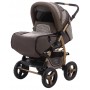 Коляска трансформер Adamex Young  шоколад (кожа) - коричневый (плетение)