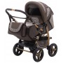 Коляска трансформер Adamex Young  шоколад (кожа) - коричневый (плетение)