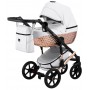 Коляска 2 в 1 Bair Star (Cooper) шкіра 100% 06C білий - мідна люлька