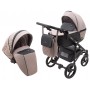Коляска 2 в 1 Bair City Soft 455 капучино - черная кожа