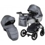 Коляска 2 в 1 Bair Star (Silver) шкіра 100% 33S графіт (перламутр) - графітова люлька