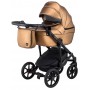 Коляска 2 в 1 Bair Polo (Black) шкіра 100% 28 срібло (перламутр)