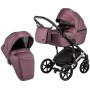 Коляска 2 в 1 Bair Polo (Silver) шкіра 100% 34S фіолетовий (перламутр)