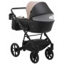 Коляска 2 в 1 Bair Kiwi кожа 100% BK-18/15 капучино - черный