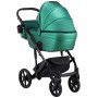 Коляска 2 в 1 Bair Polo (Black) шкіра 100% 29 зелений (перламутр)