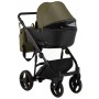 Коляска 2 в 1 Bair Mirello кожа 100% M-35/30 хаки - черный