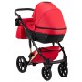 Коляска 2 в 1 Bair Star (Gold) шкіра 100% 45G червоний - чорна люлька