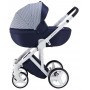 Коляска 2 в 1 Adamex Luciano jeans Q203 синий (зигзаг)