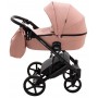 Коляска 2 в 1 Bair Marcel кожа 100%  розовый (пудра)