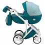 Коляска 2 в 1 Adamex Luciano jeans Q204 зеленый (зигзаг)