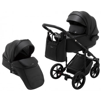 Коляска 2 в 1 Adamex Porto Light ECO кожа 100% SA-2 черный
