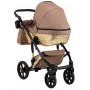 Коляска 2 в 1 Bair Star (Gold) кожа 100% 16G капучино - золотая люлька