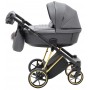 Коляска 2 в 1 Adamex Belissa Special Edidion (Gold) PS-608 графит - графит кожа (перфорация)