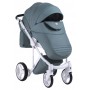 Коляска 2 в 1 Adamex Luciano шкіра 100% Q114 нефрит