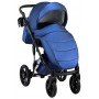 Коляска 2 в 1 Bair Star White (Silver) шкіра 100% 38S темно-синій перламутр) - біла люлька