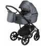 Коляска 2 в 1 Bair Polo (Silver) кожа 100% 33S графитовый (перламутр)